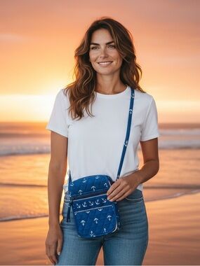 Charming Nautical Anchor Quilted Crossbody Bag by Darice